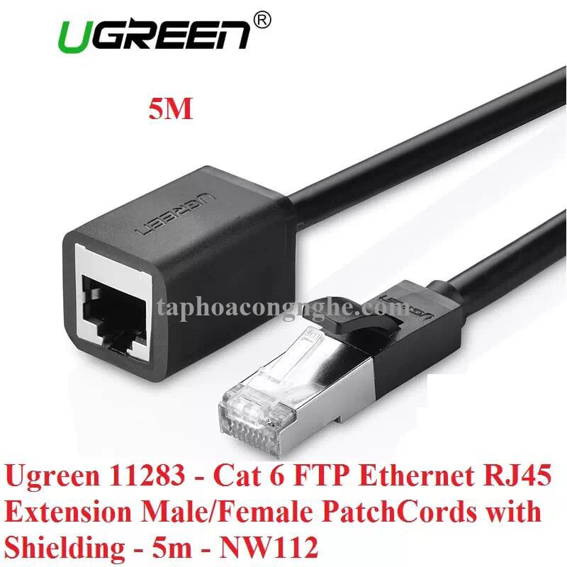 Ugreen 11283 5M màu Đen Cáp nối dài Ethernet CAT6 FTP RJ45 NW112 30011283